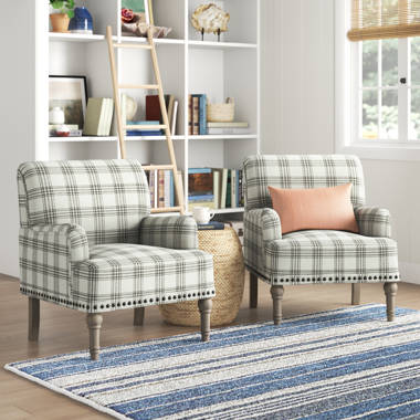 Gray plaid online chair